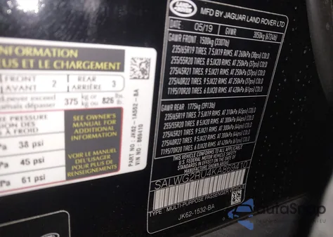 2019 Land Rover Range Rover Sport Se Mhev z USA, uszkodzony, nr VIN SALWG2RU4KA869410